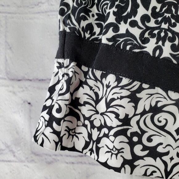 🔺️Charter Club Black & White Damask Skirt Petite 10 - Picture 5 of 10